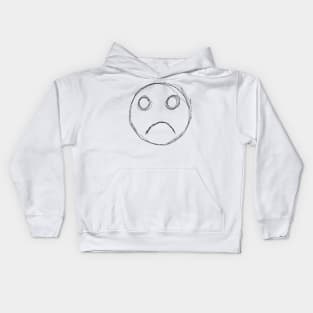 Dark and Gritty Sad Face Emoji Kids Hoodie